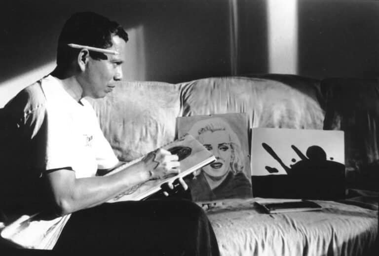Petaluma Photographer Jairo Rene Leiva sketching a portrait during his early years as an artist, before pursuing photography.