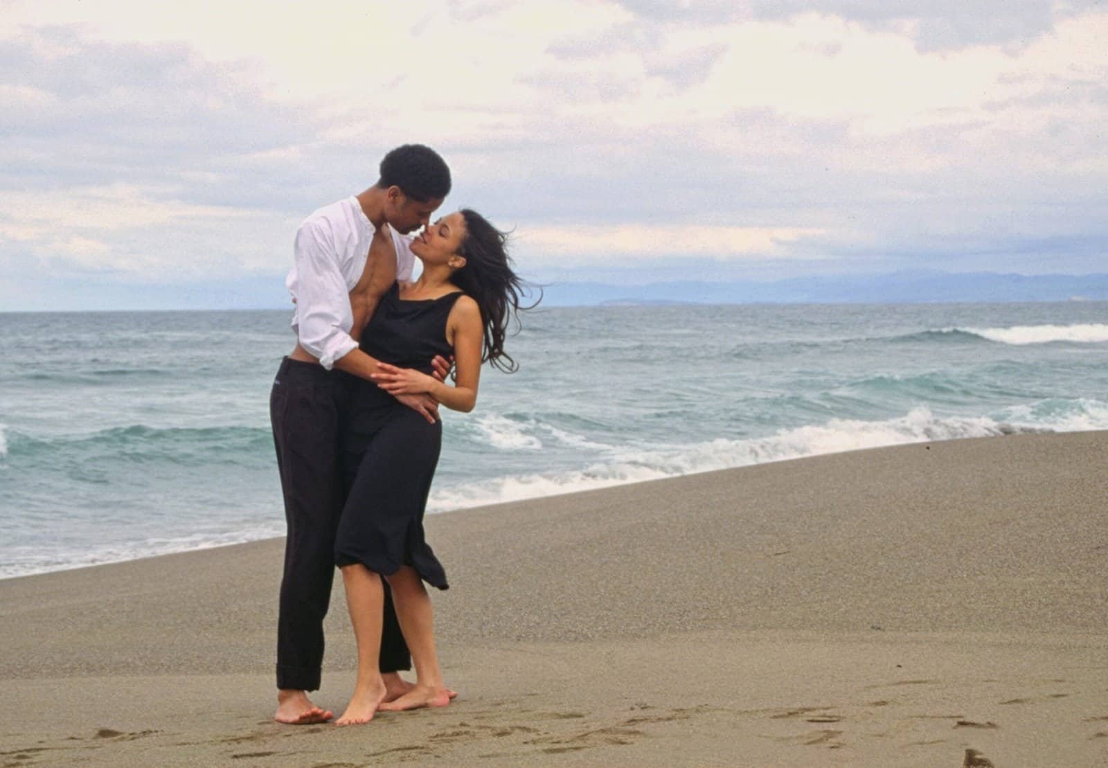 A romantic couple at the beach